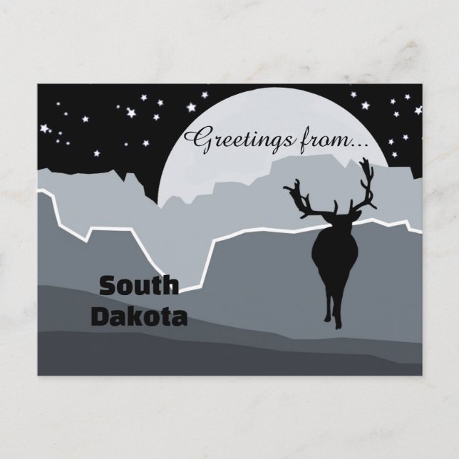South Dakota State Beautiful Misty Greys  Postkarte (Vorderseite)