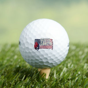 South Dakota United Staaten Retro Staat Map Vintag Golfball
