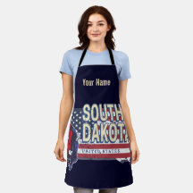 South Dakota United Staaten Retro Staat Map Vintag