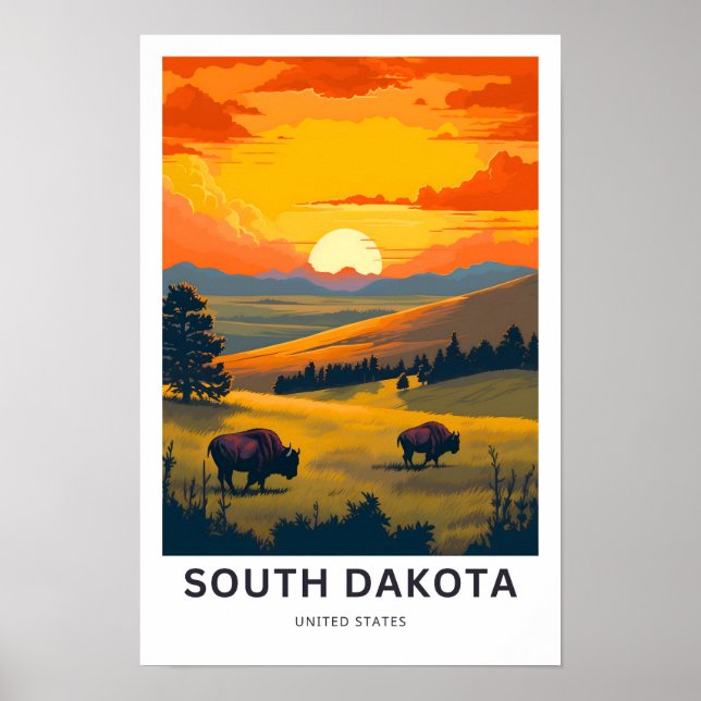 South Dakota United Staaten Travel Print Poster (Vorne)