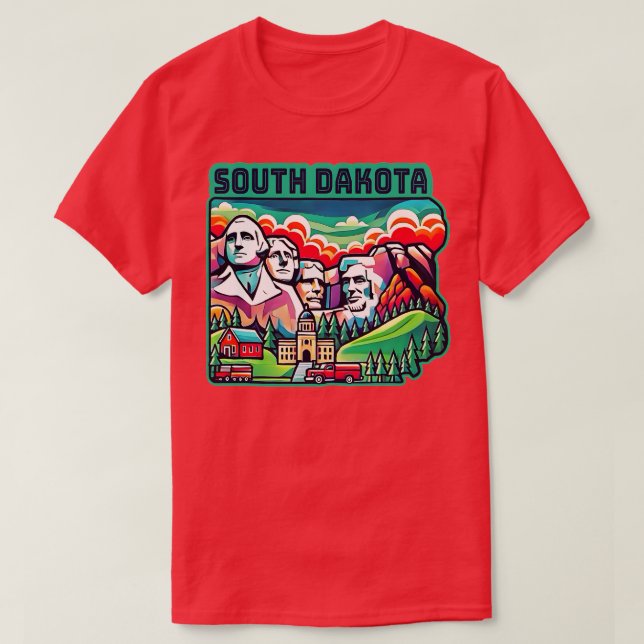 South Dakota USA Sehenswürdigkeiten Skyline Mount  T-Shirt (Design vorne)