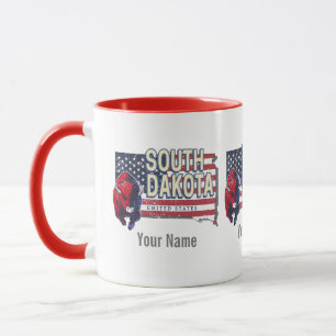South Dakota Vereinigte Staaten Retro-Staatskarte Tasse