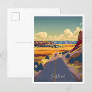 South Dakota Vereinigte Staaten Vintage-Reise Postkarte