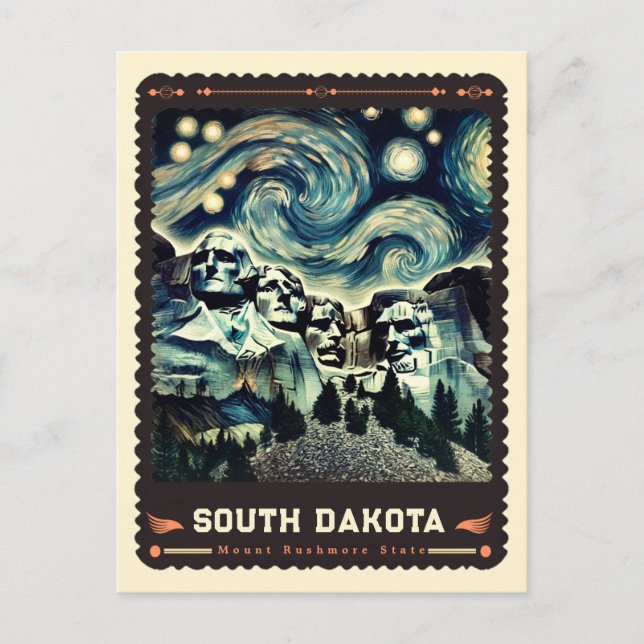 South Dakota | Vincent Van Gogh Inspiriert Postkarte (Vorderseite)