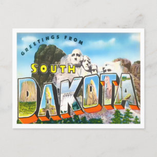 South Dakota Vintag Big Letters Postkarte