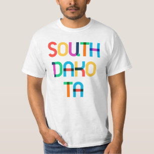 South Dakota Vintag Retro Farbenfrohe 80er Pop Kun T-Shirt