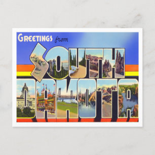 South Dakota Vintage Big Letters Postkarte