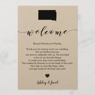 South Dakota Wedding Welcome Letter & Itinerary Programm