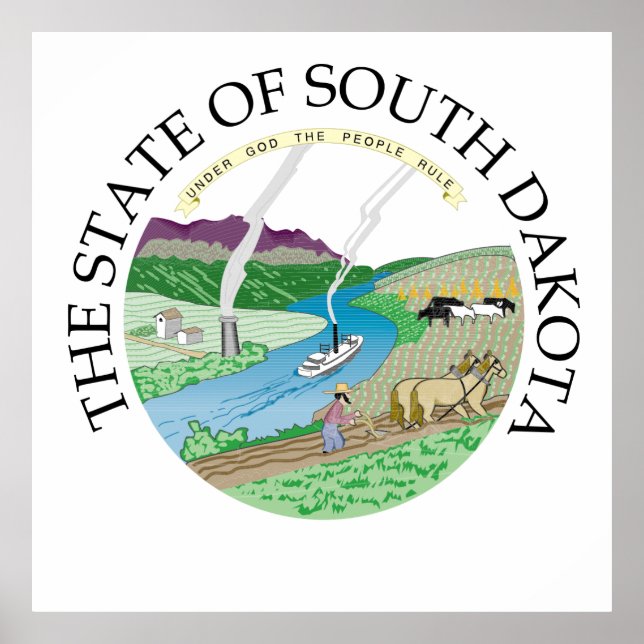 South Dakota-Zeichen Poster (Vorne)