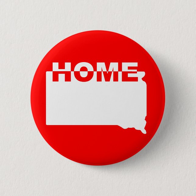 South Dakota Zuhause Away From Staat Button Abzeic (Vorderseite)