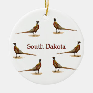 South- Dakotafasane Keramik Ornament