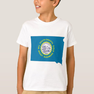South- Dakotaflaggen-Karte T-Shirt
