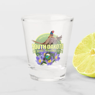 South- DakotaStaats-Vogel u. Blume Schnapsglas