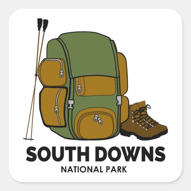South Downs National Park Backpack Quadratischer Aufkleber (Vorderseite)