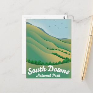 South Downs National Park Reiseplakat Postkarte
