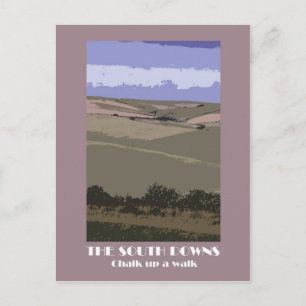 South Downs Postkarte im Stil der 20er Jahre