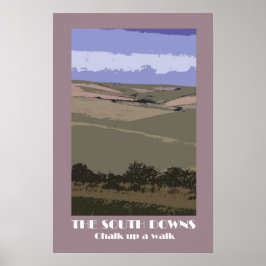 South Downs Retroposter im Stil der 20er Jahre Poster