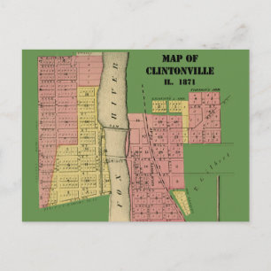 South Elgin Illinois Clintonville Karte Art. 1871