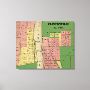 South Elgin Illinois Clintonville Karte Art. 1871 Leinwanddruck