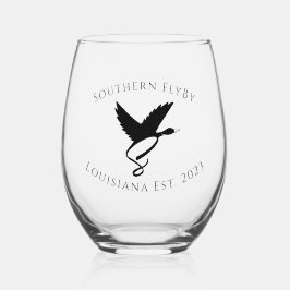 South FlyBy LLC. Logo Stemless Wine Glass Weinglas Ohne Stiel