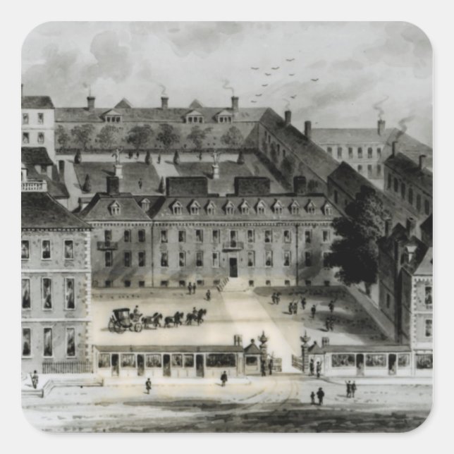 South Front of Leicester House, c.1720 Quadratischer Aufkleber (Vorderseite)