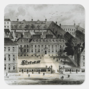 South Front of Leicester House, c.1720 Quadratischer Aufkleber