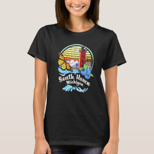 South Haven Mi Leuchtturm Monarch Falter Strand  T-Shirt