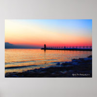 South Haven, Michigan Lighthouse 36"X24" Poster