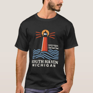 South Haven Michigan Lighthouse in South Haven Lon T-Shirt