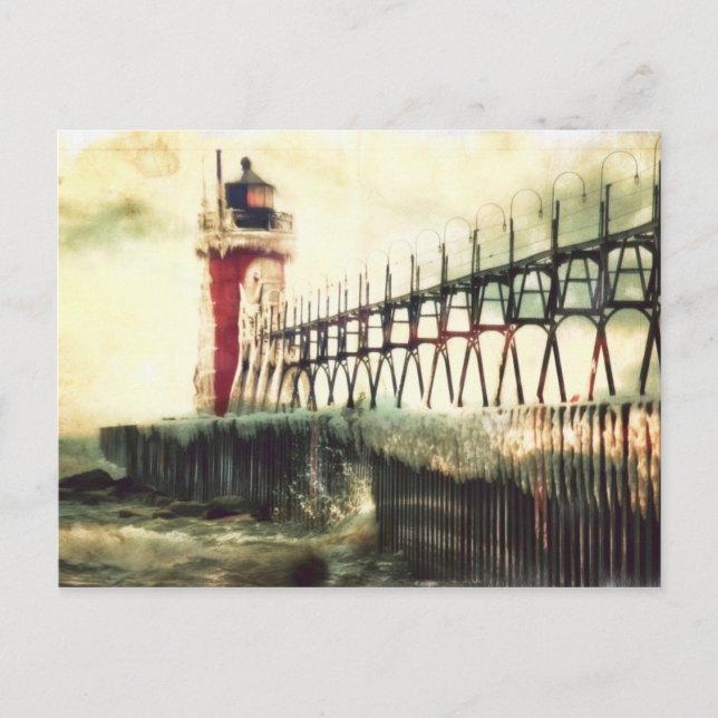 South Haven Michigan Lighthouse Postkarte (Vorderseite)