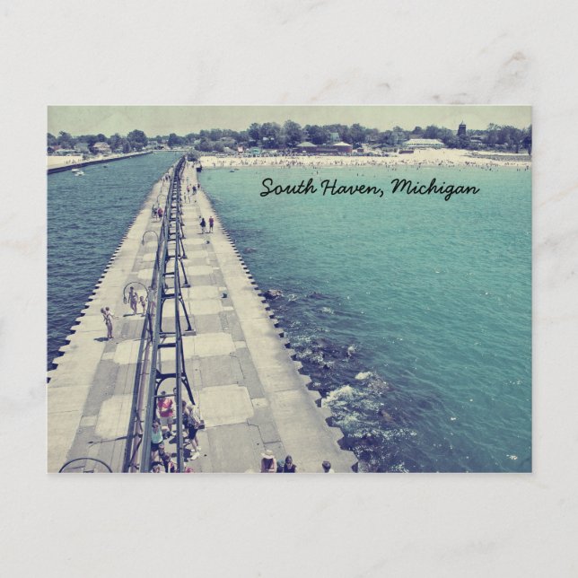 South Haven Michigan Lighthouse Postkarte (Vorderseite)