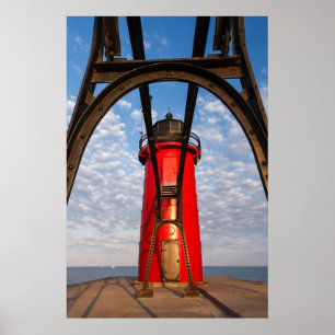 South Haven, Michigan Lighthouse und Catwalk Print Poster