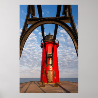 South Haven, Michigan Lighthouse und Catwalk Print Poster