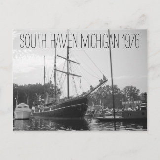 South Haven Michigan Tall Ship 1976 Postkarte