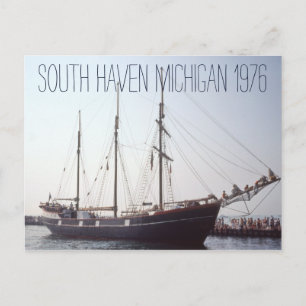 South Haven Michigan Tall Ship 1976 Postkarte