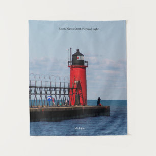 South Haven South Pierhead Light Teppich Wandteppich