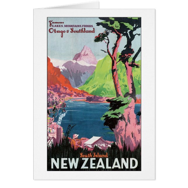 South Island New Zealand Travel Poster (Vorne)