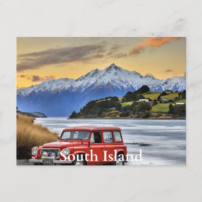 South Island NZ Postkarte (Vorderseite)