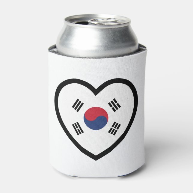 South Korea Flag Heart Dosenkühler (Kanne Vorderseite)