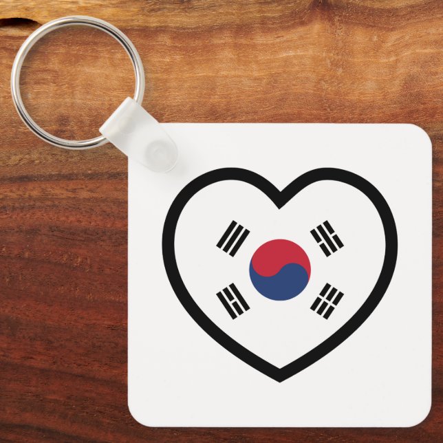 South Korea Flag Heart Schlüsselanhänger (Vorderseite)