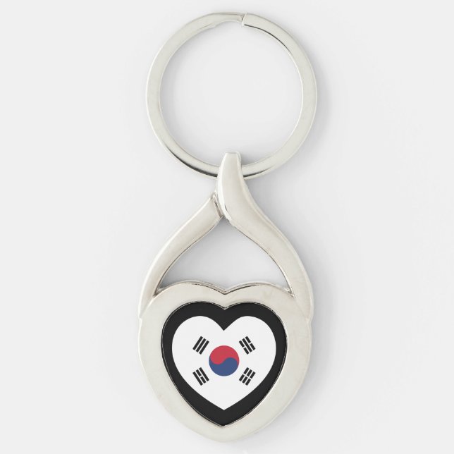 South Korea Flag Heart Schlüsselanhänger (Vorderseite)