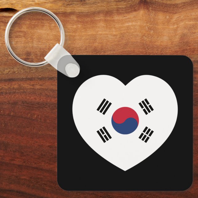 South Korea Flag Heart Schlüsselanhänger (Vorderseite)