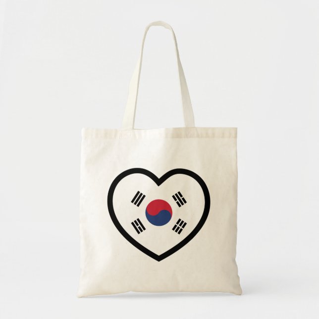 South Korea Flag Heart Tragetasche (Vorne)