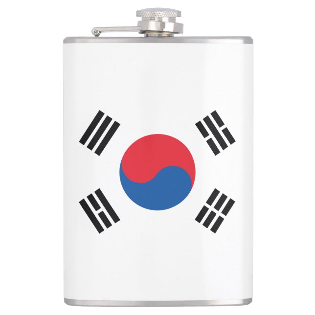 South Korea Flag Stainless Flachmann (Vorderseite)