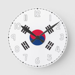 South Korea Flag Wall Clock - South Korea flag Runde Wanduhr