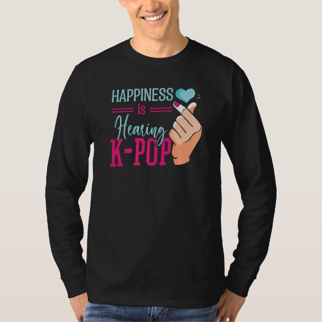 South Korea K-Pop Heart Hand Symbol KPop Premium T-Shirt (Vorderseite)