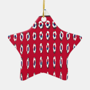 South Korea PolkaDot flag Keramik Ornament