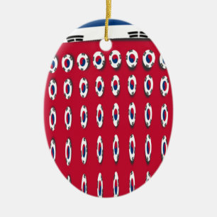 South Korea PolkaDot flag Keramik Ornament
