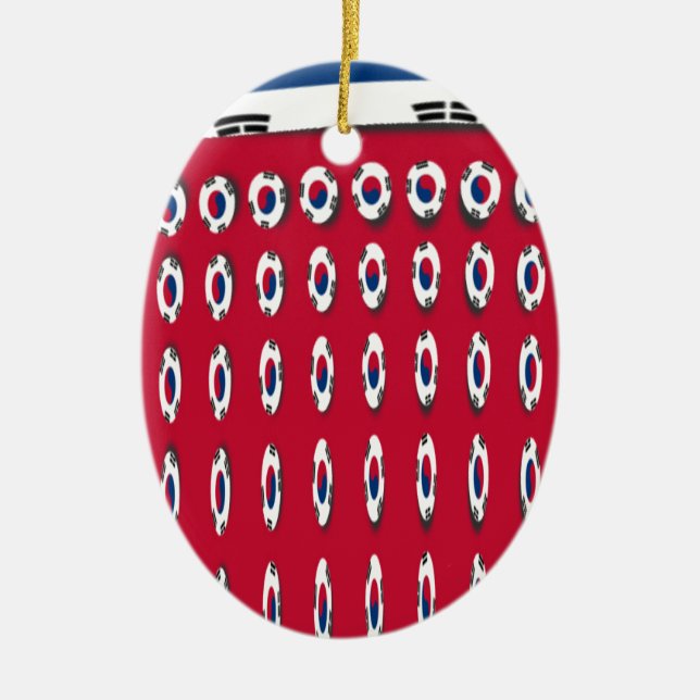 South Korea PolkaDot flag Keramik Ornament (Vorne)