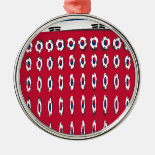 South Korea PolkaDot flag Silbernes Ornament